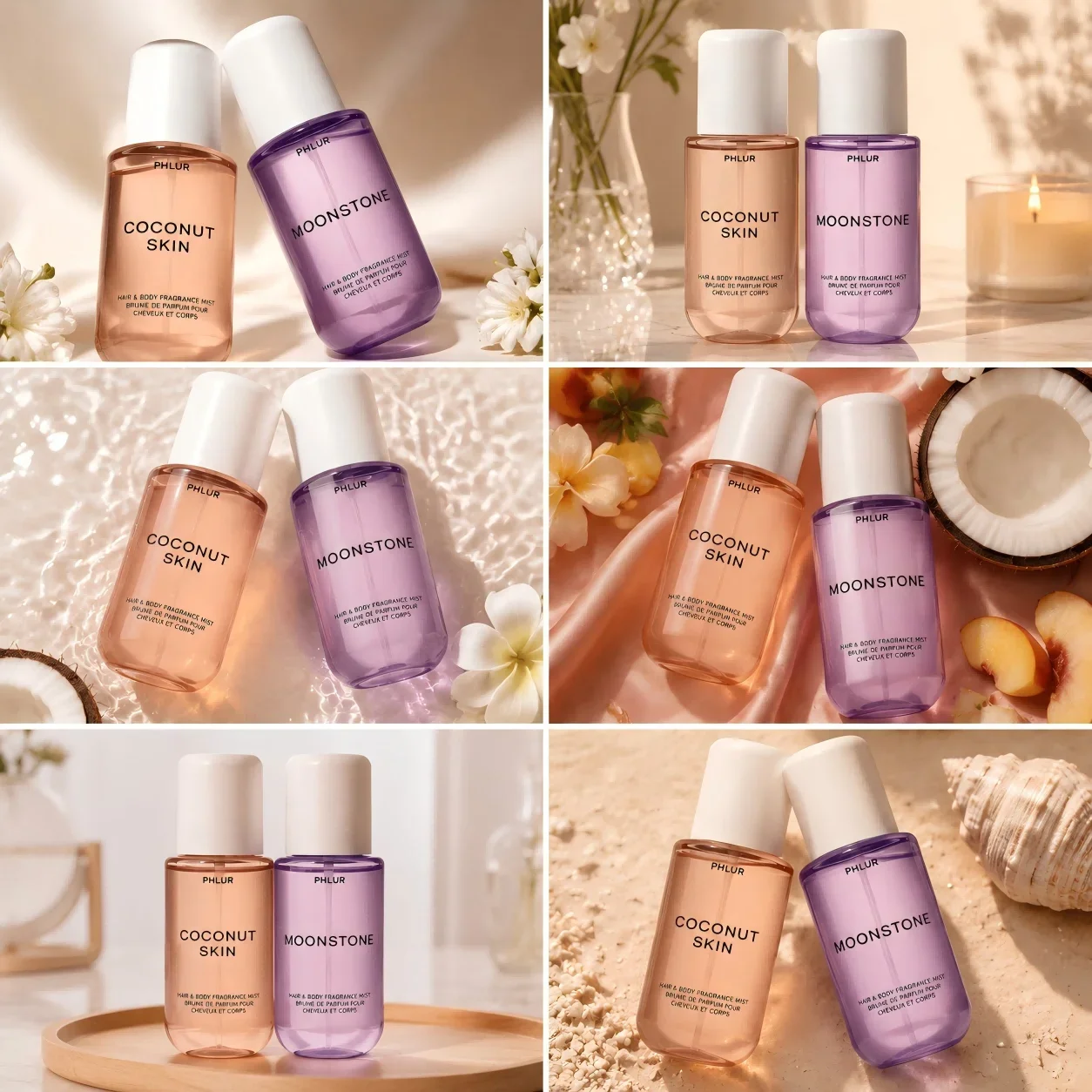 Perfume And Fragrance - ชุดสเปรย์น้ำหอมสำหรับผมและผิวกาย PHLUR Coconut Skin & Moonstone,